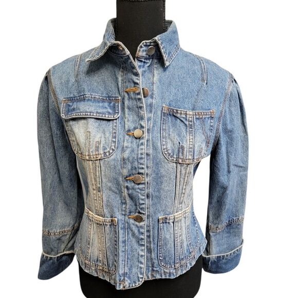 Venus USA Cropped Denim Jean Jacket Size M - Picture 1 of 11